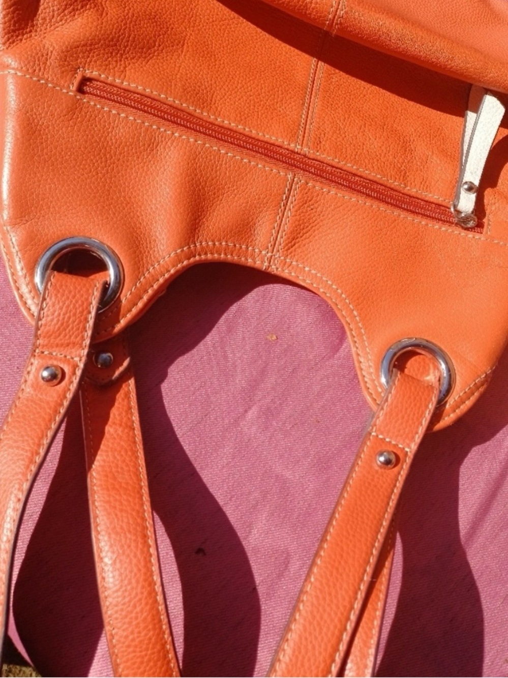 TIGNANELLO Y2K Leather Shoulder Bag, pink and orange - Picture 3 of 5
